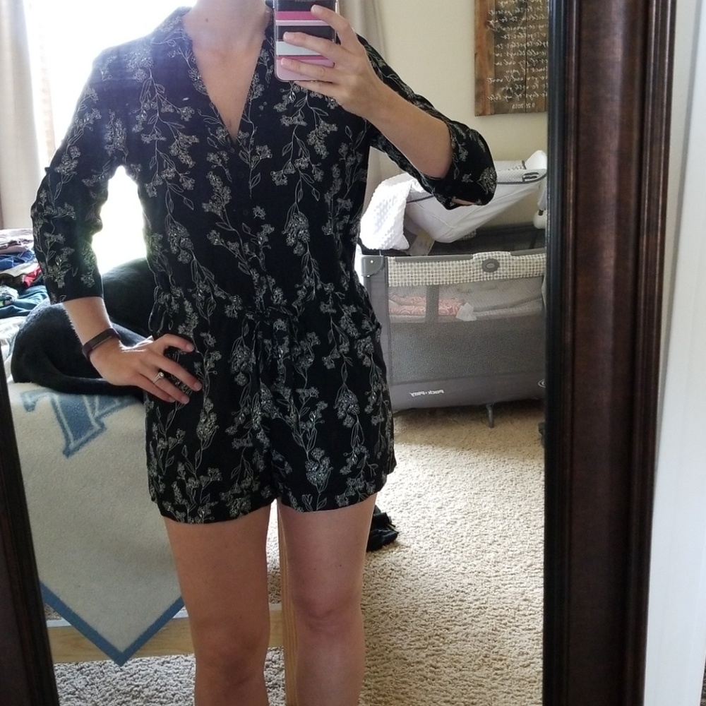 Collared button-up Romper